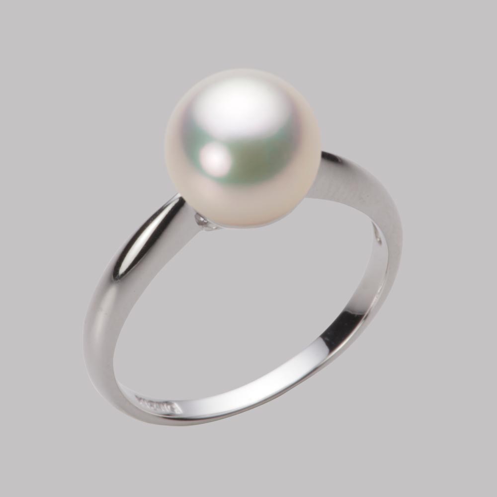 8.5mmアコヤ真珠リング（シャンパンホワイト）