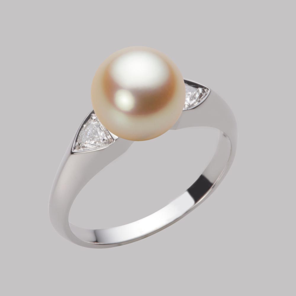 8.5mmアコヤ真珠リング（ナチュラルゴールド）