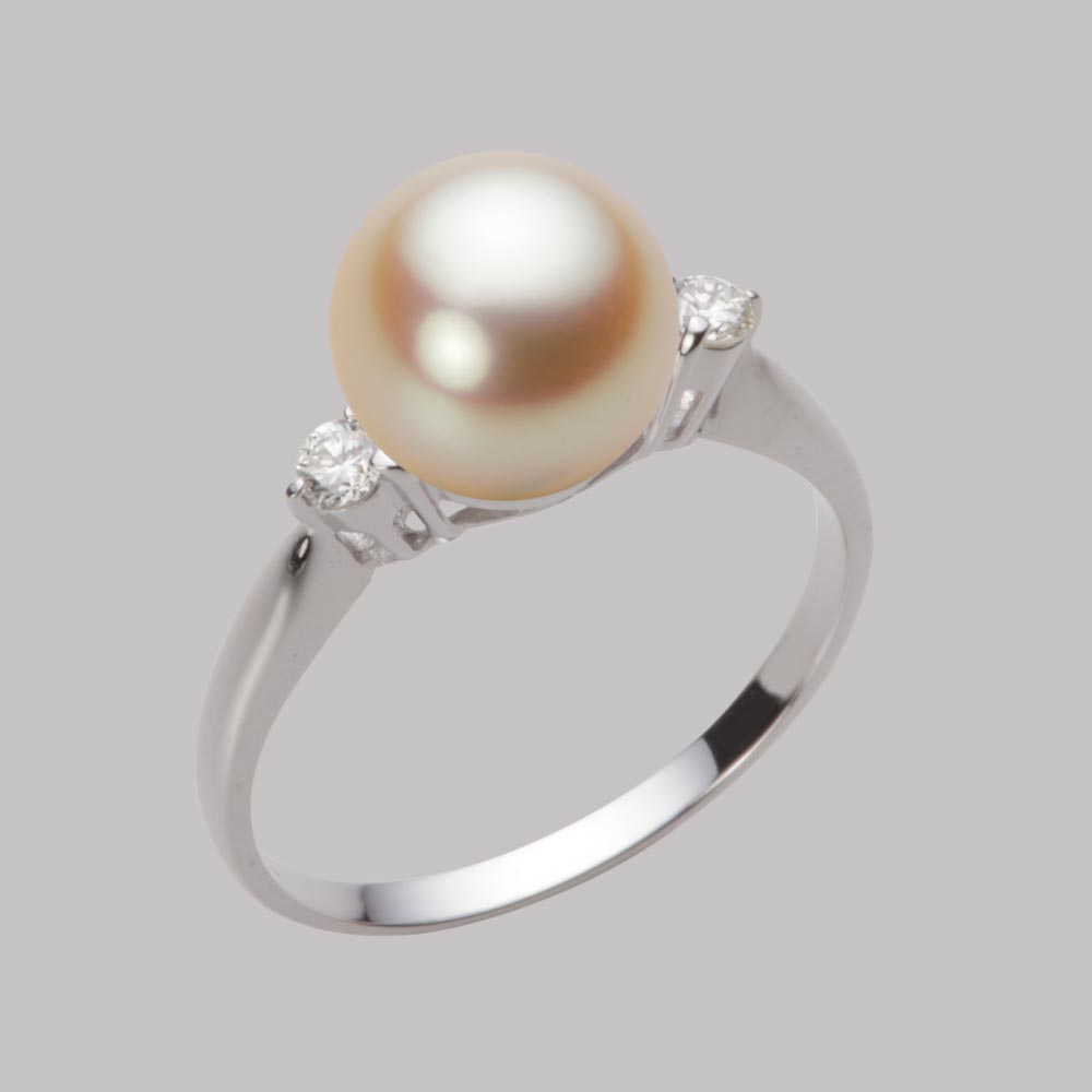 8.5mmアコヤ真珠リング（ナチュラルゴールド）