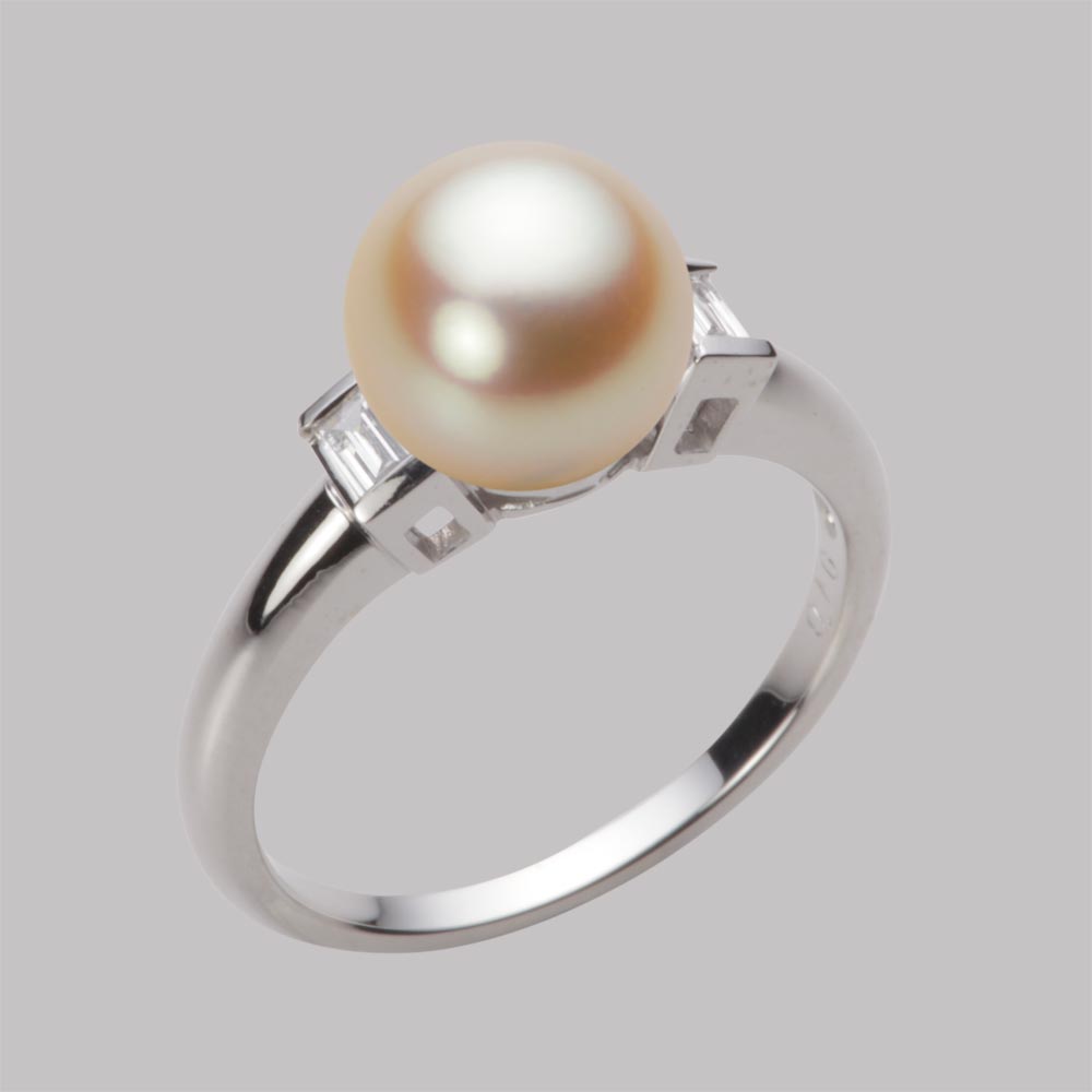 8.5mmアコヤ真珠リング（ナチュラルゴールド）