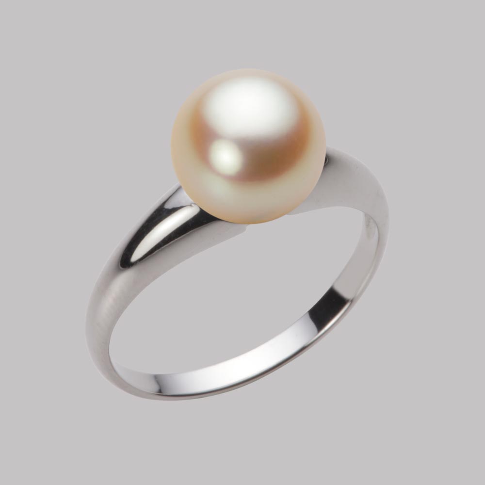 8.5mmアコヤ真珠リング（ナチュラルゴールド）