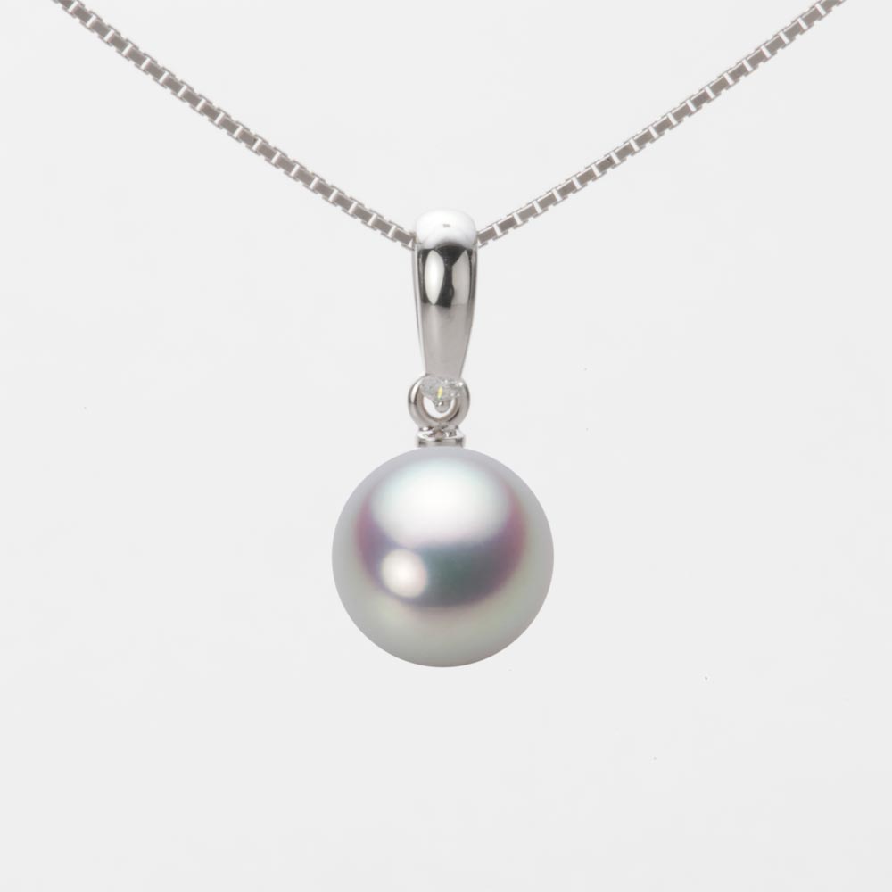 8.5mmアコヤ真珠ペンダント（シルバーグレー）
