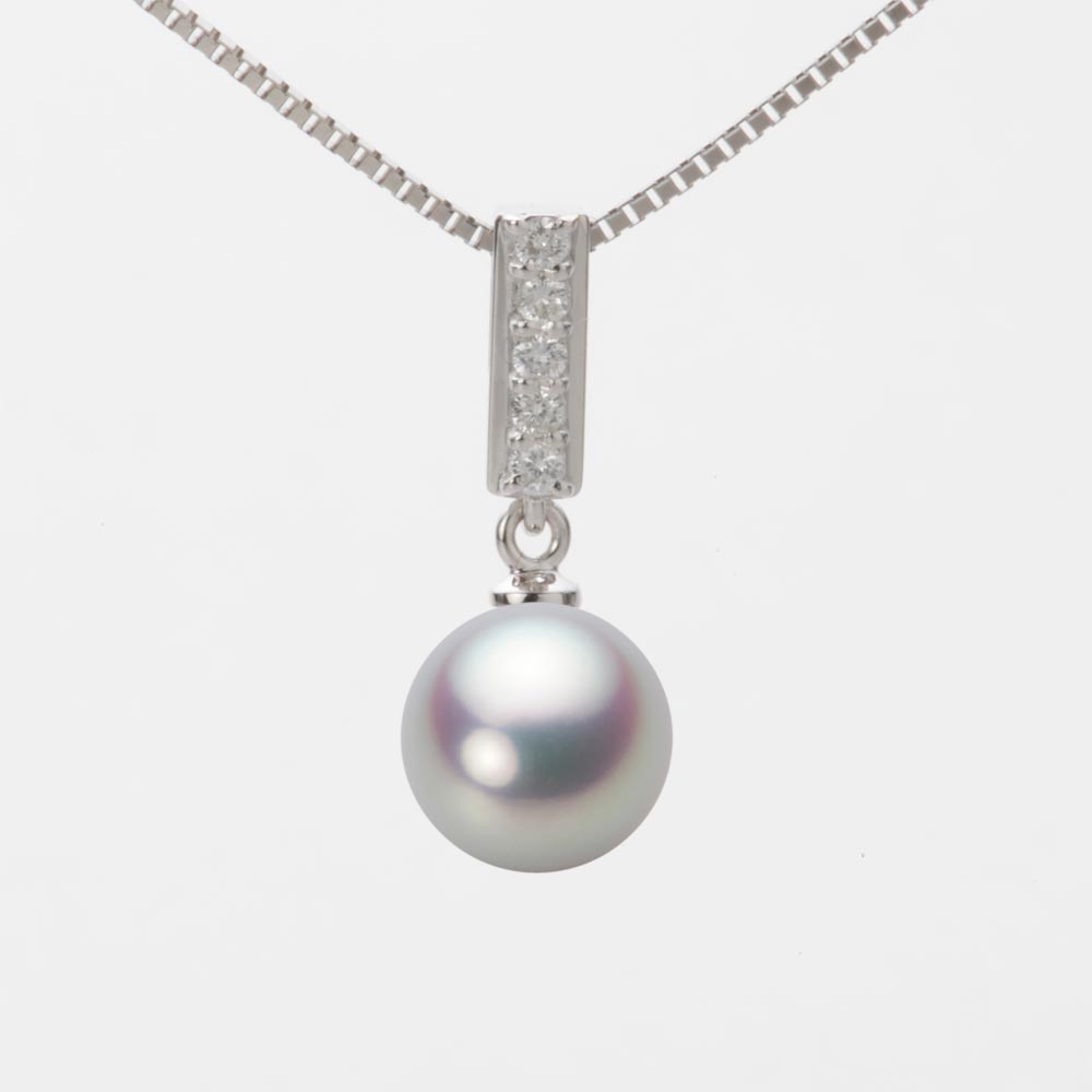 8.5mmアコヤ真珠ペンダント（シルバーグレー）