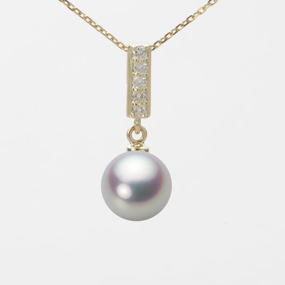 8.5mmアコヤ真珠ペンダント（シルバーグレー）