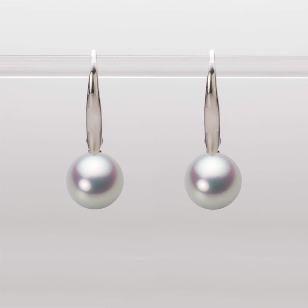 8.5mmアコヤ真珠ピアス（シルバーグレー）