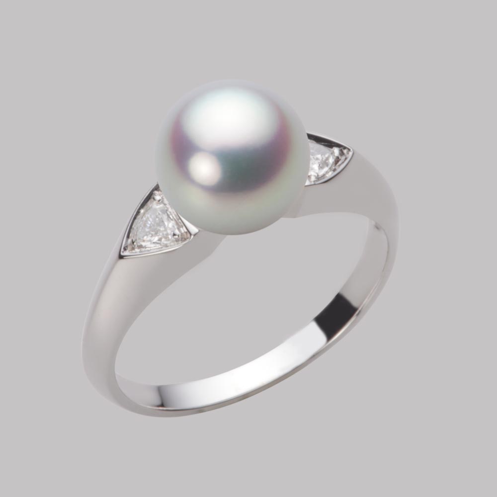 8.5mmアコヤ真珠リング（シルバーグレー）