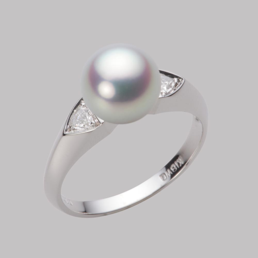 8.5mmアコヤ真珠リング（シルバーグレー）