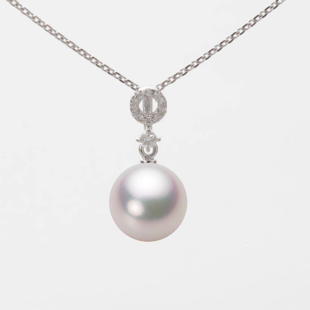 8.5mmアコヤ真珠ペンダント（ホワイトピンク・マリン）