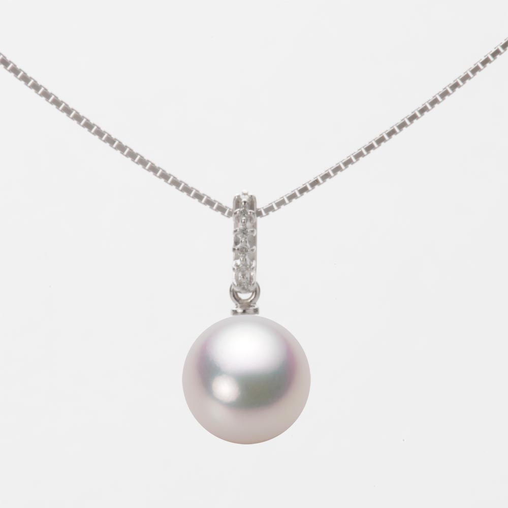 8.5mmアコヤ真珠ペンダント（ホワイトピンク・マリン）