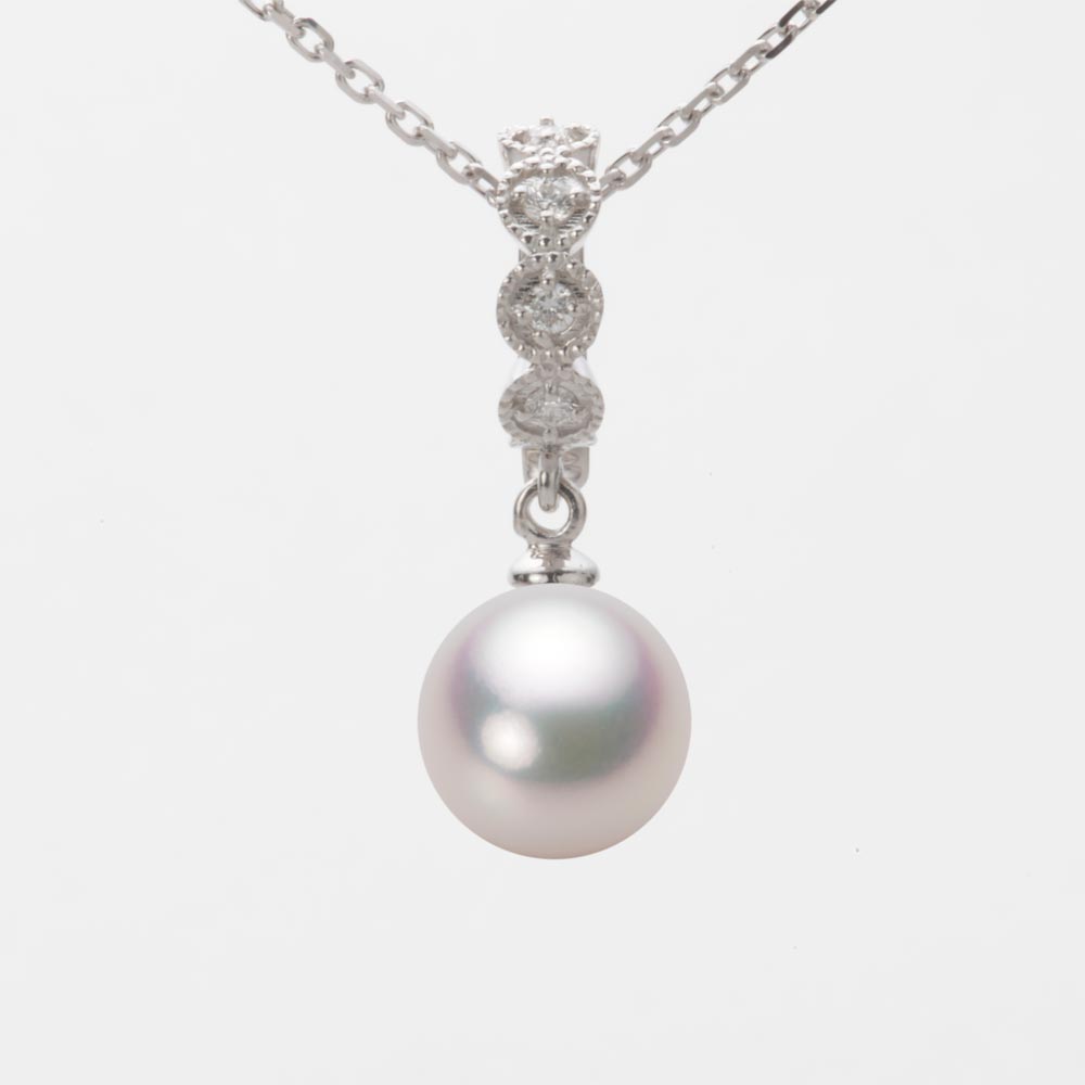 8.5mmアコヤ真珠ペンダント（ホワイトピンク・マリン）