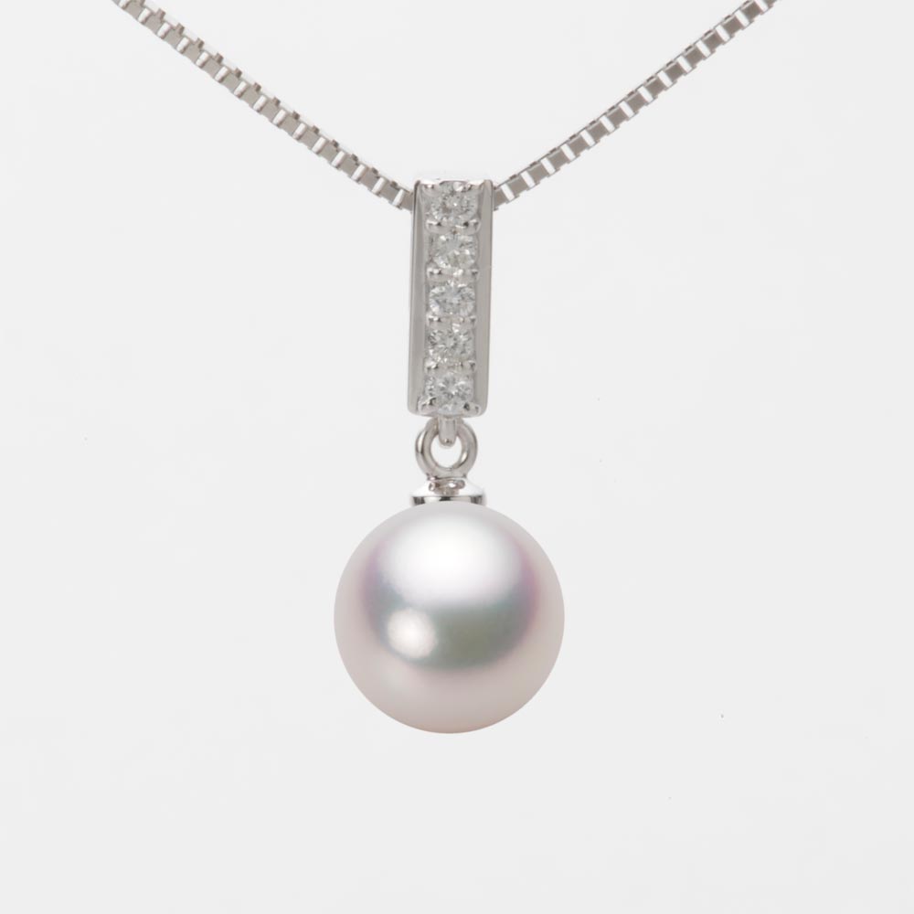 8.5mmアコヤ真珠ペンダント（ホワイトピンク・マリン）