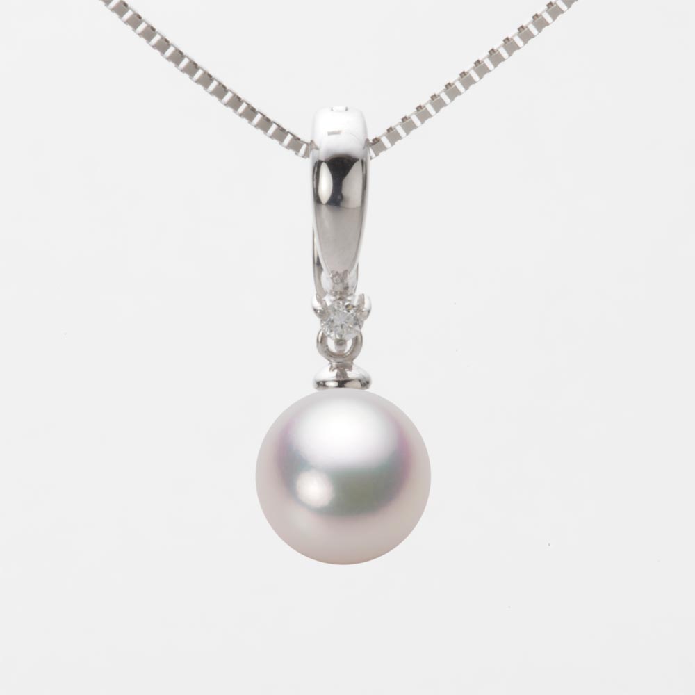 8.5mmアコヤ真珠ペンダント（ホワイトピンク・マリン）