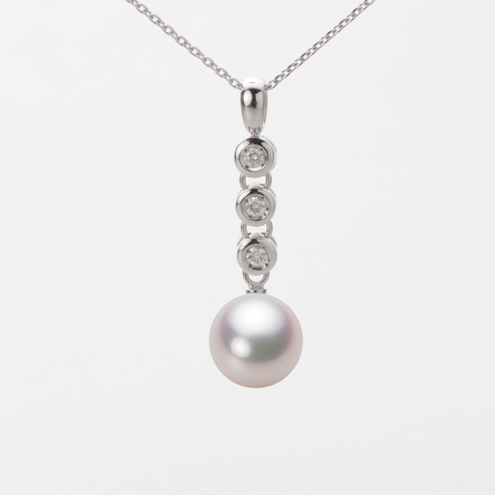 8.5mmアコヤ真珠ペンダント（ホワイトピンク・マリン）