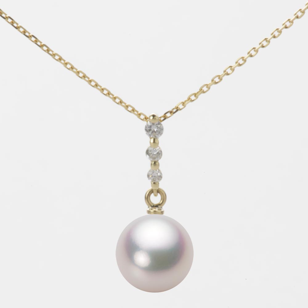 8.5mmアコヤ真珠ペンダント（ホワイトピンク・マリン）