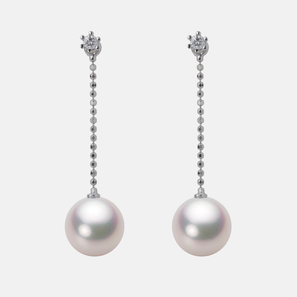 8.5mmアコヤ真珠ピアス（ホワイトピンク・マリン）