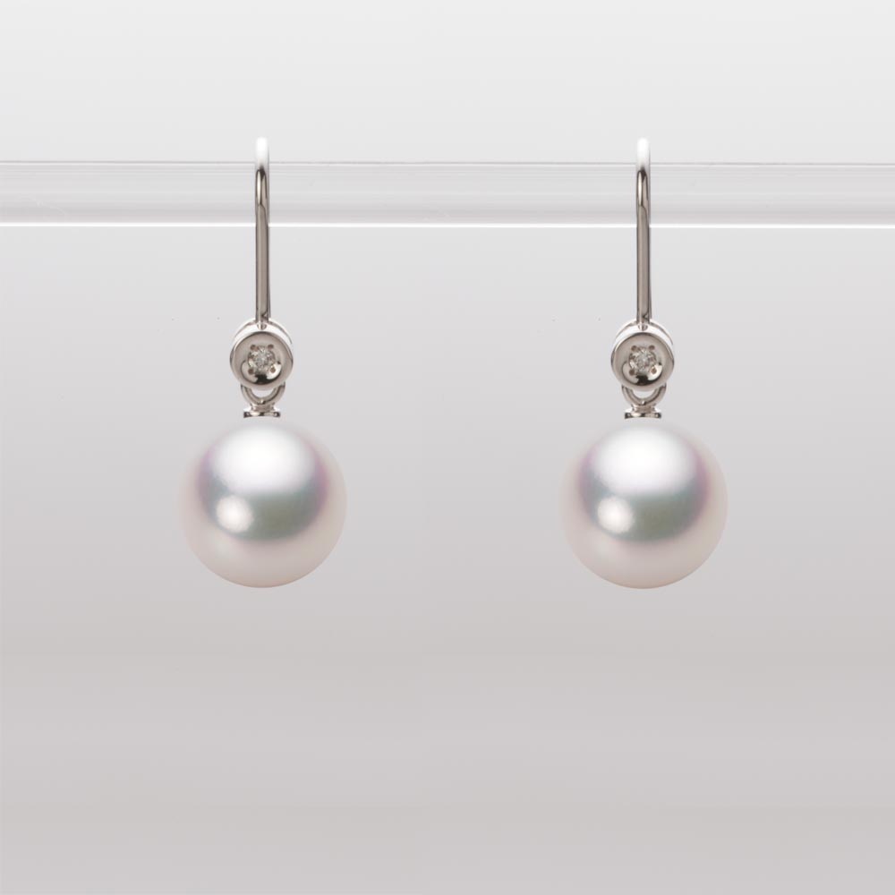 8.5mmアコヤ真珠ピアス（ホワイトピンク・マリン）
