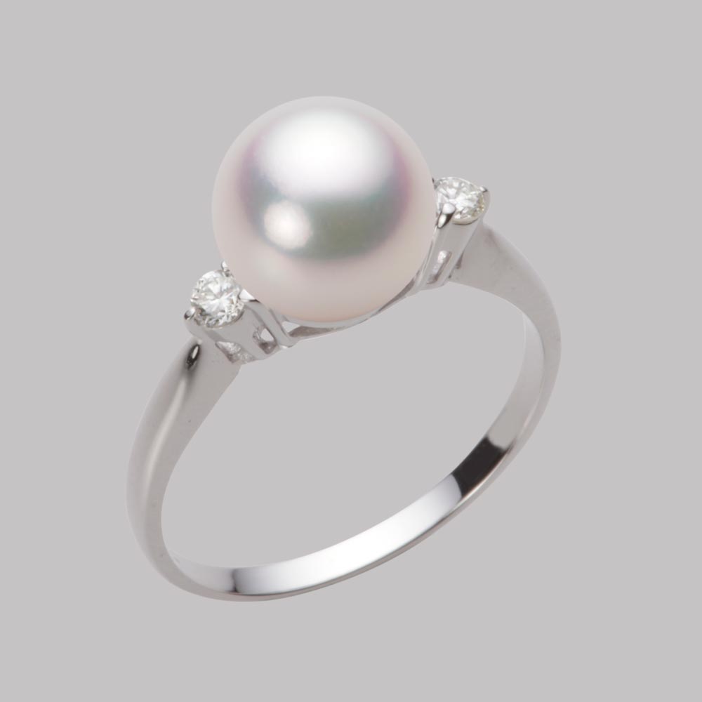 8.5mmアコヤ真珠リング（ホワイトピンク・マリン）