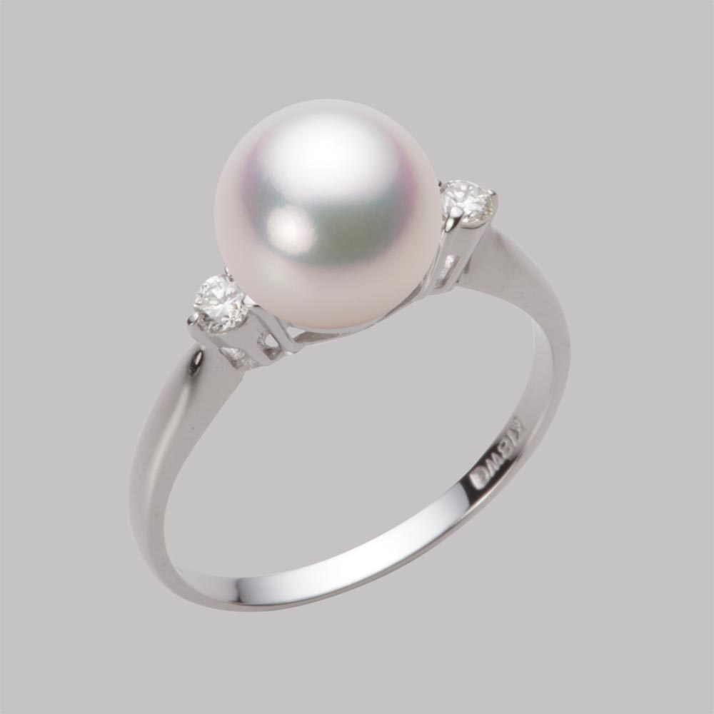 8.5mmアコヤ真珠リング（ホワイトピンク・マリン）