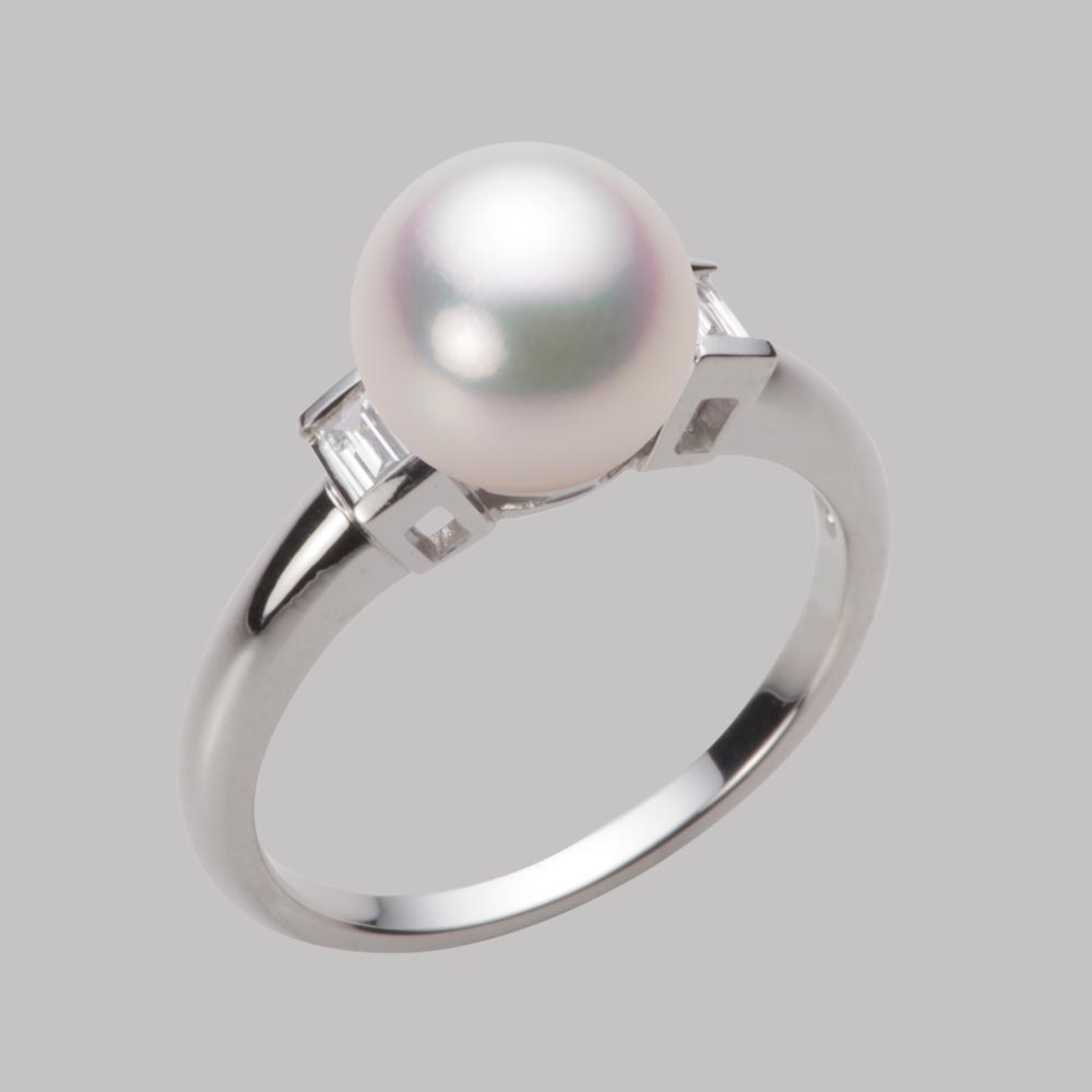 8.5mmアコヤ真珠リング（ホワイトピンク・マリン）