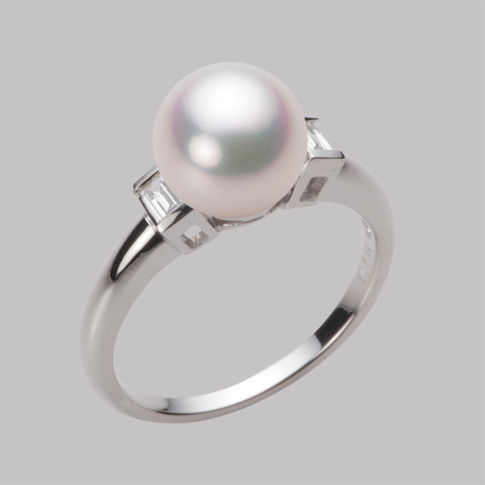 8.5mmアコヤ真珠リング（ホワイトピンク・マリン）