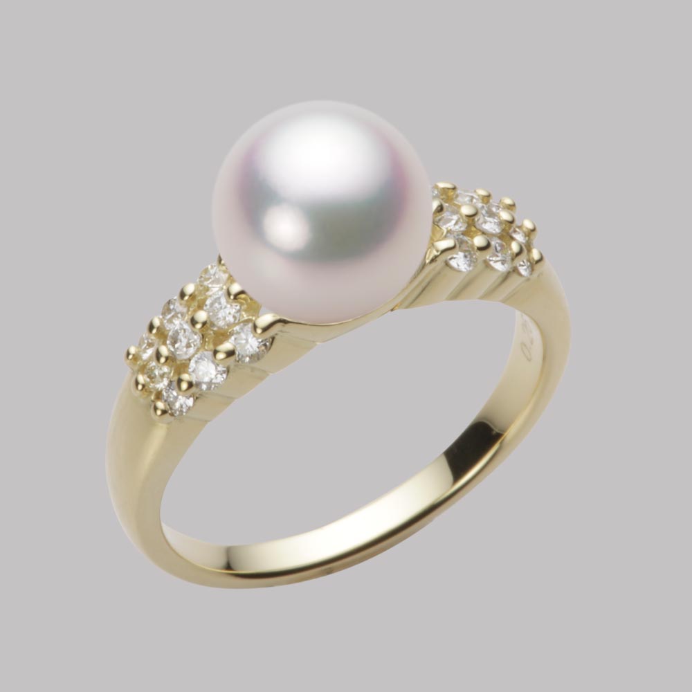 8.5mmアコヤ真珠リング（ホワイトピンク・マリン）