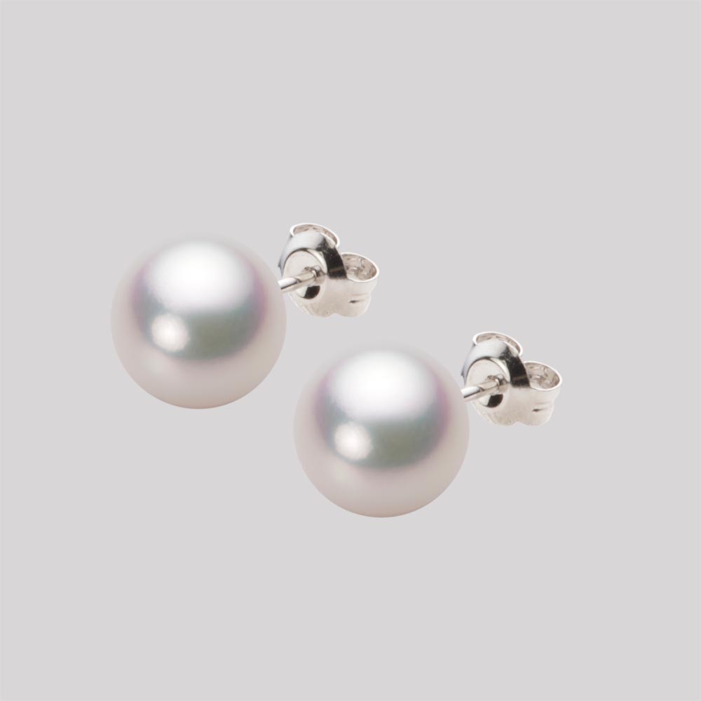 8.5mmアコヤ真珠ピアス（ホワイトピンク・マリン）