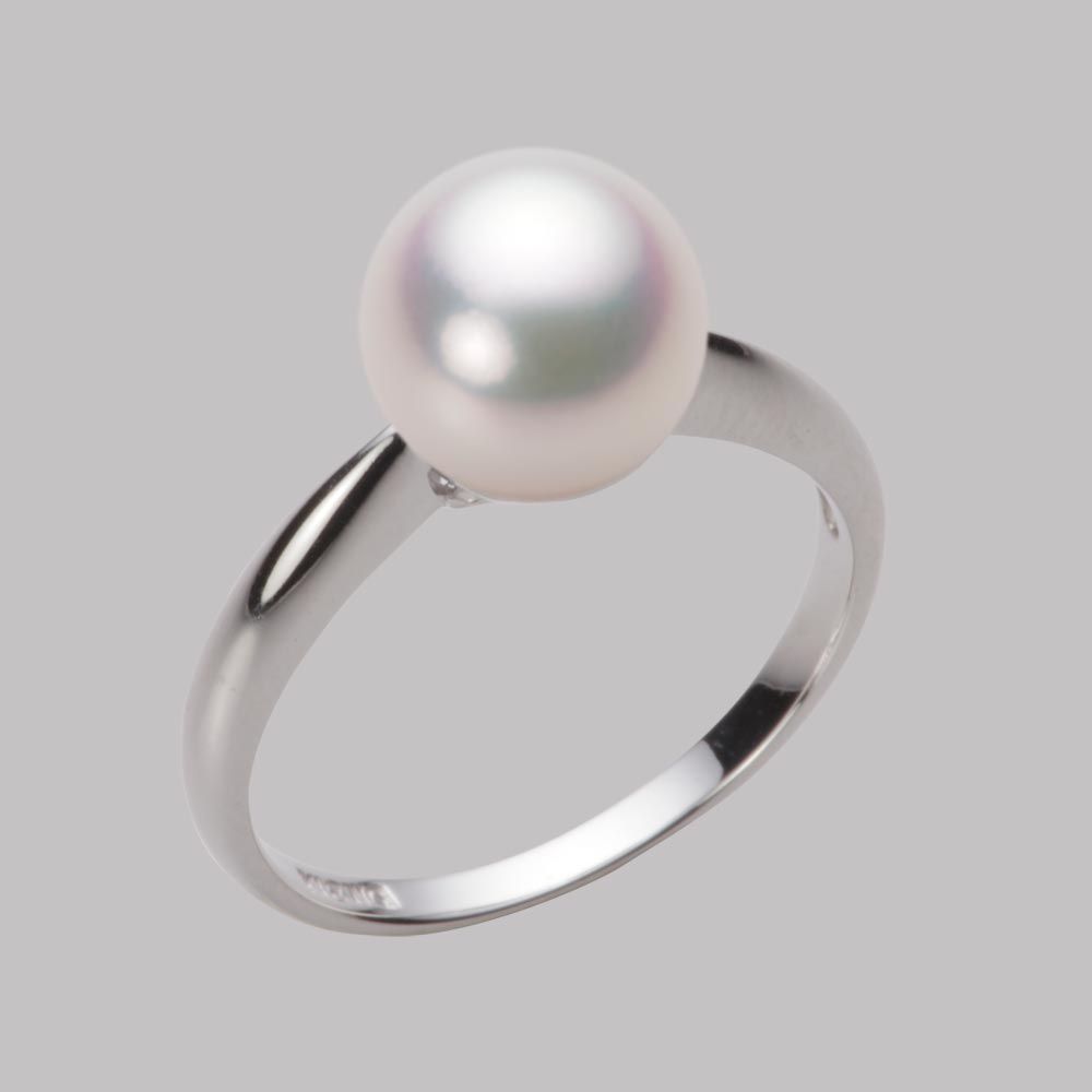 8.5mmアコヤ真珠リング（ホワイトピンク・マリン）