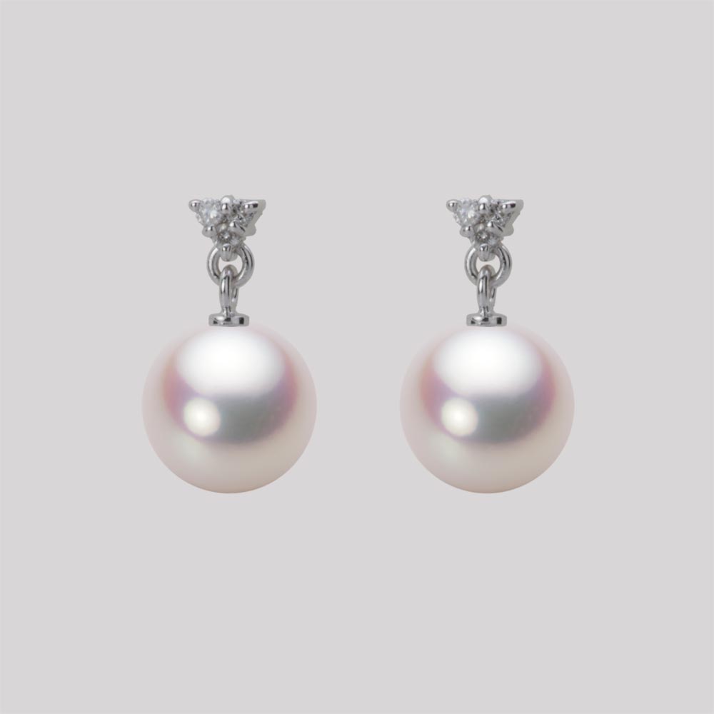 8.5mmアコヤ真珠ピアス（ホワイトピンク・ロゼ）