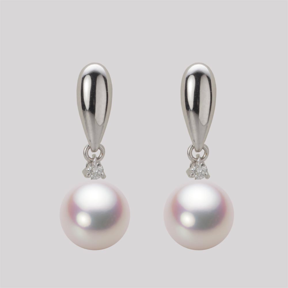 8.5mmアコヤ真珠ピアス（ホワイトピンク・ロゼ）