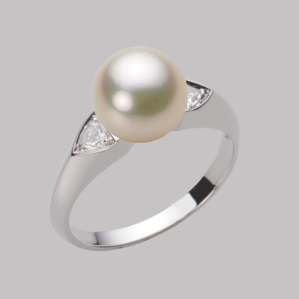 8.5mmアコヤ真珠リング（シャンパンゴールド）