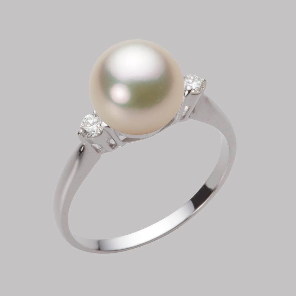 8.5mmアコヤ真珠リング（シャンパンゴールド）