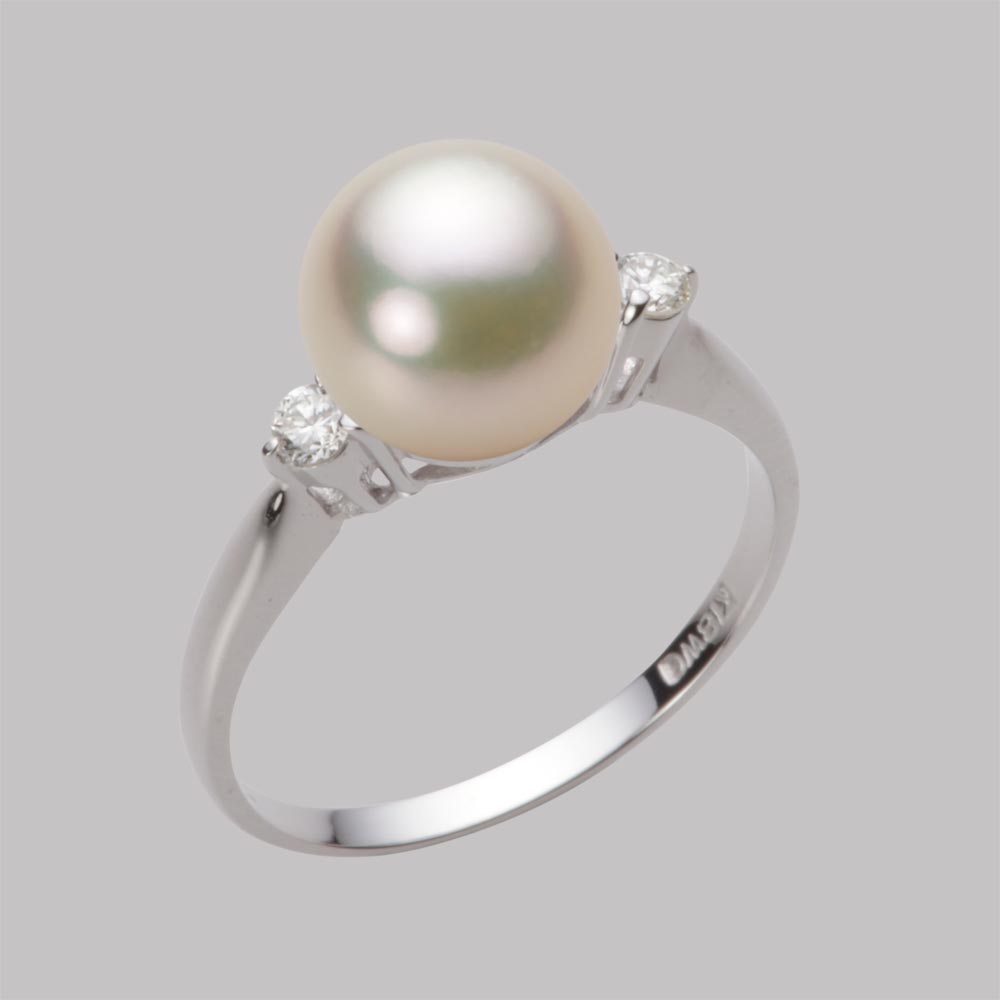 8.5mmアコヤ真珠リング（シャンパンゴールド）