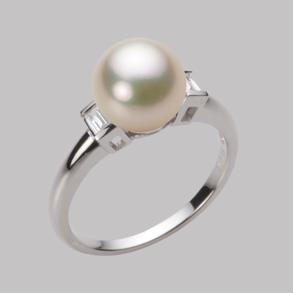 8.5mmアコヤ真珠リング（シャンパンゴールド）