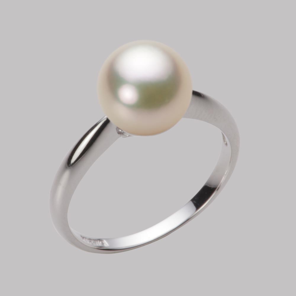 8.5mmアコヤ真珠リング（シャンパンゴールド）