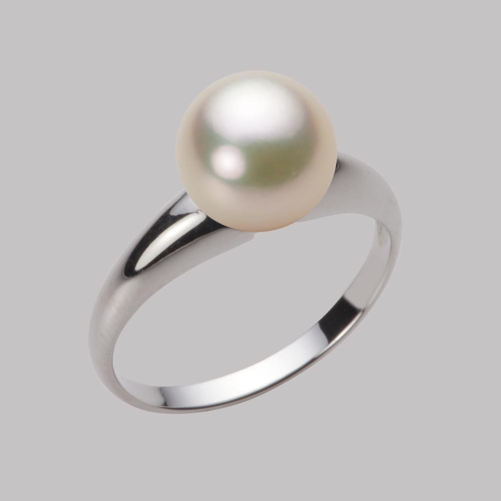 8.5mmアコヤ真珠リング（シャンパンゴールド）