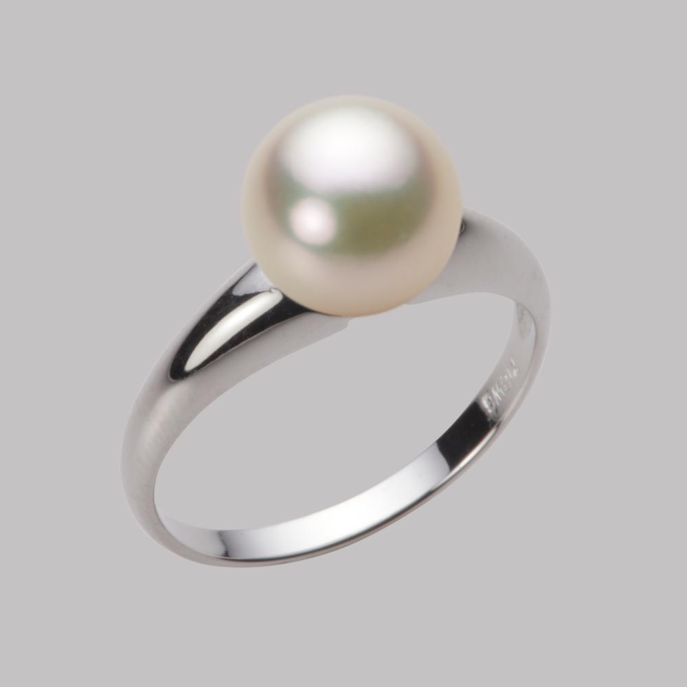 8.5mmアコヤ真珠リング（シャンパンゴールド）