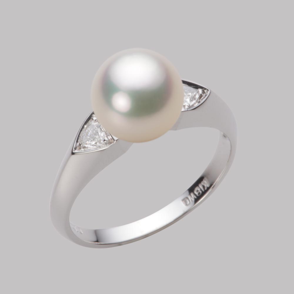 8.5mmアコヤ真珠リング（シャンパンホワイト）