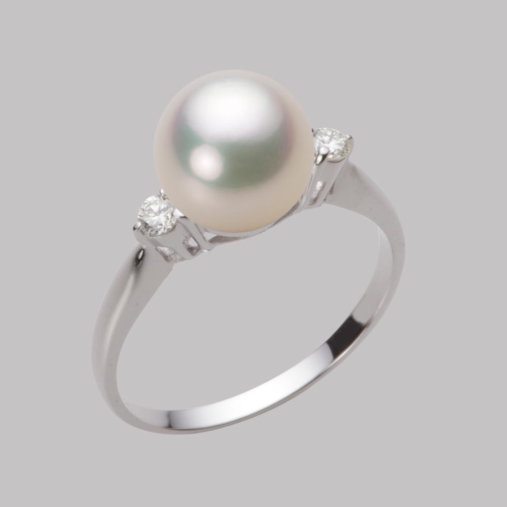 8.5mmアコヤ真珠リング（シャンパンホワイト）