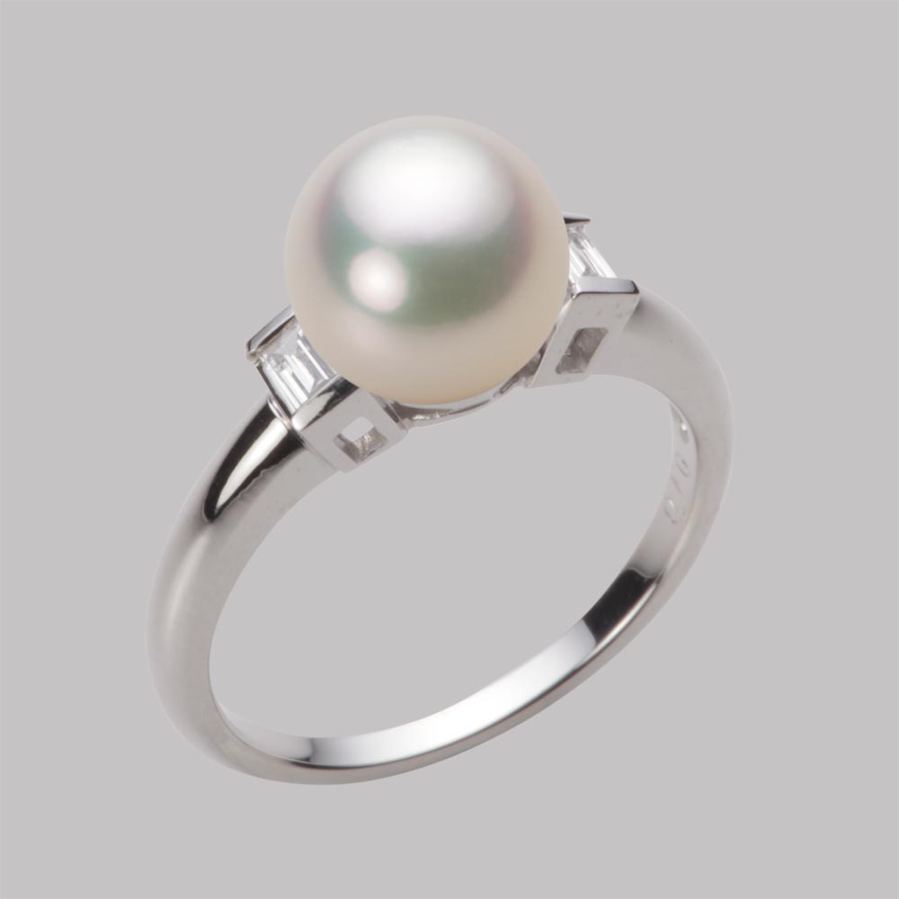 8.5mmアコヤ真珠リング（シャンパンホワイト）