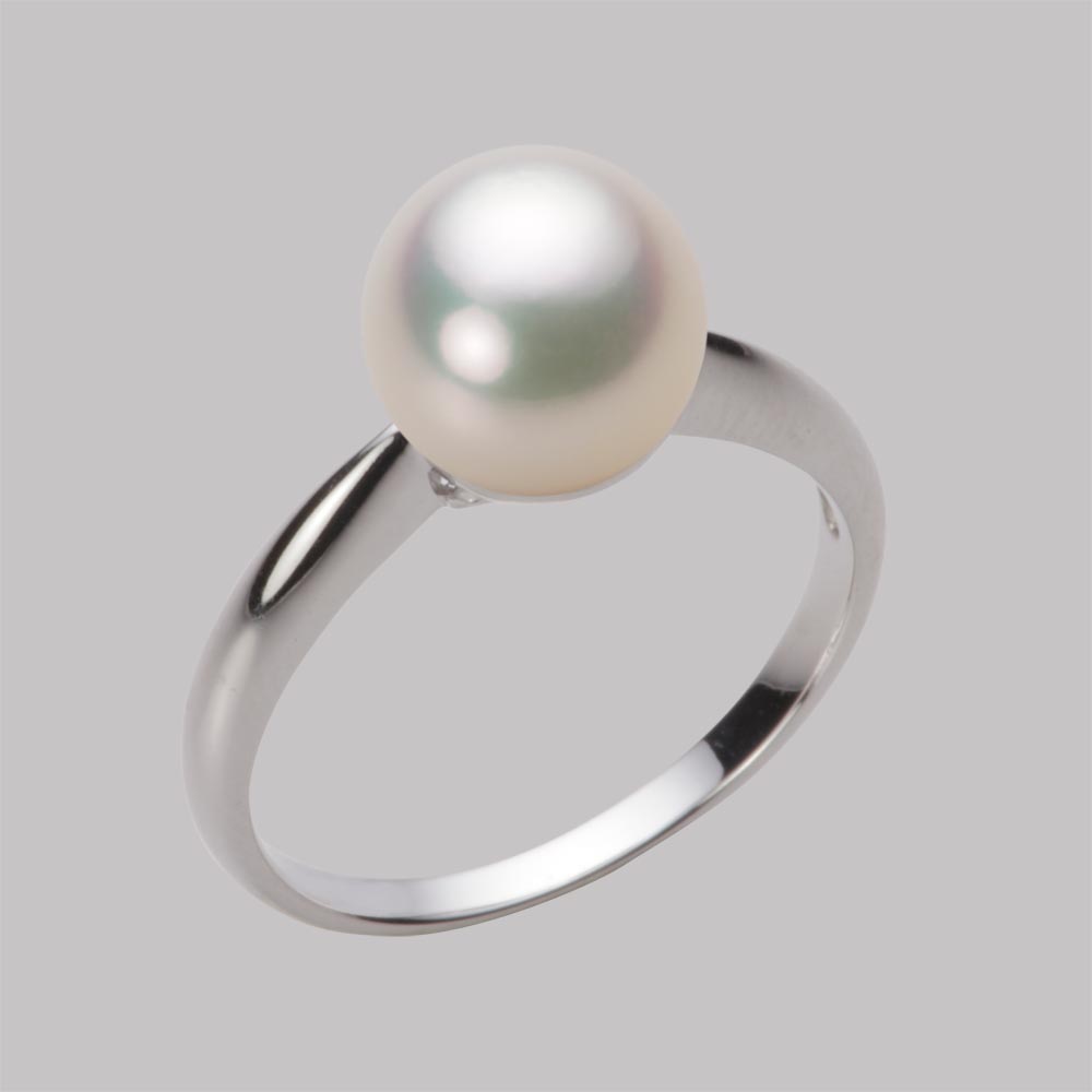 8.5mmアコヤ真珠リング（シャンパンホワイト）