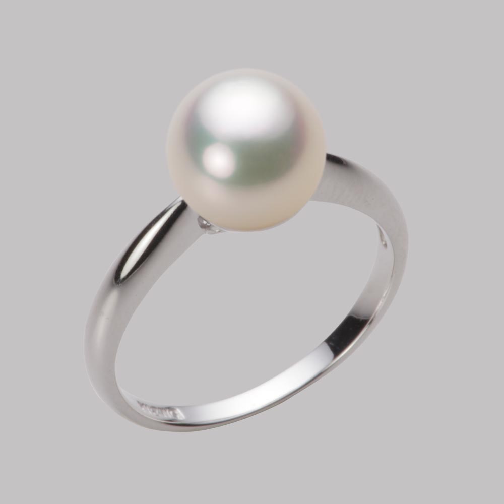 8.5mmアコヤ真珠リング（シャンパンホワイト）