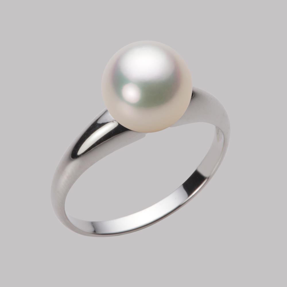 8.5mmアコヤ真珠リング（シャンパンホワイト）