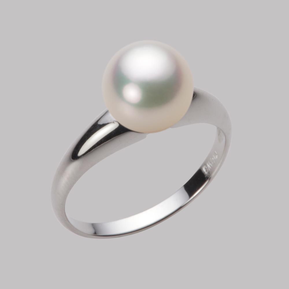 8.5mmアコヤ真珠リング（シャンパンホワイト）