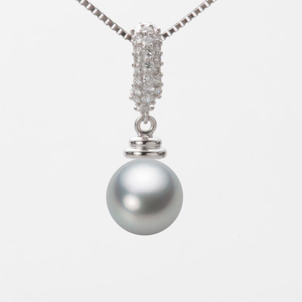 8.5mmアコヤ真珠ペンダント（シルバーグレー）