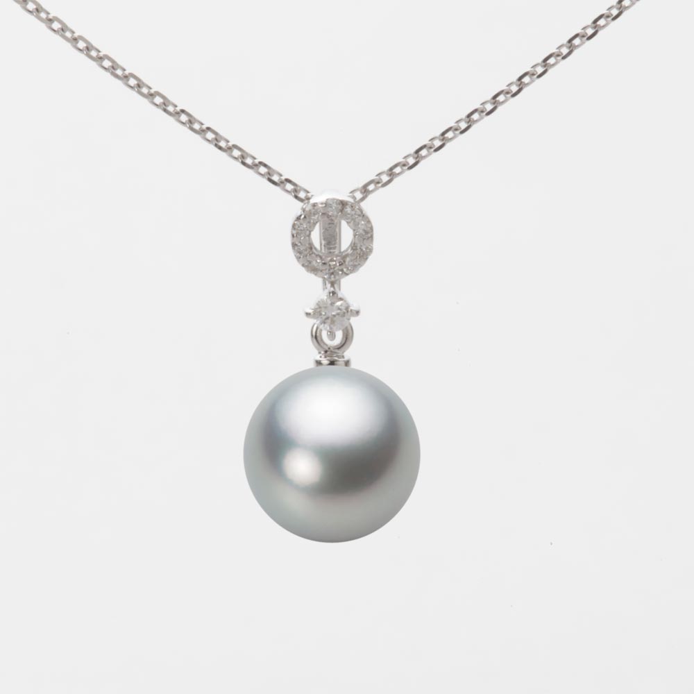 8.5mmアコヤ真珠ペンダント（シルバーグレー）