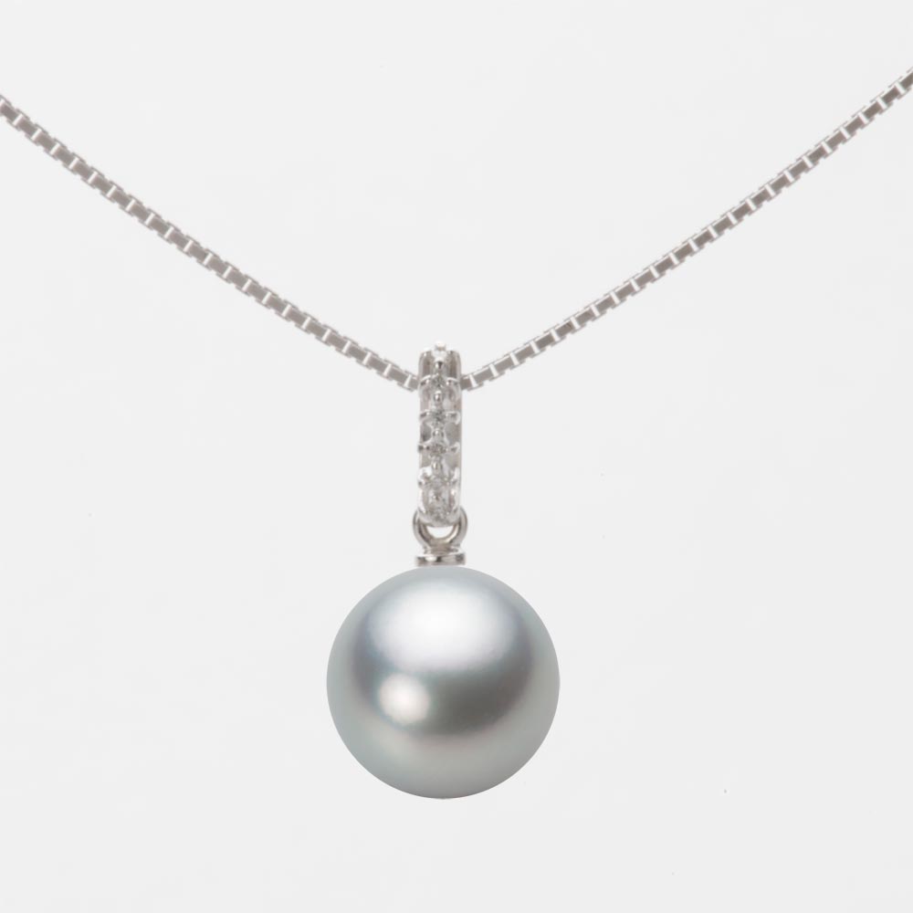 8.5mmアコヤ真珠ペンダント（シルバーグレー）