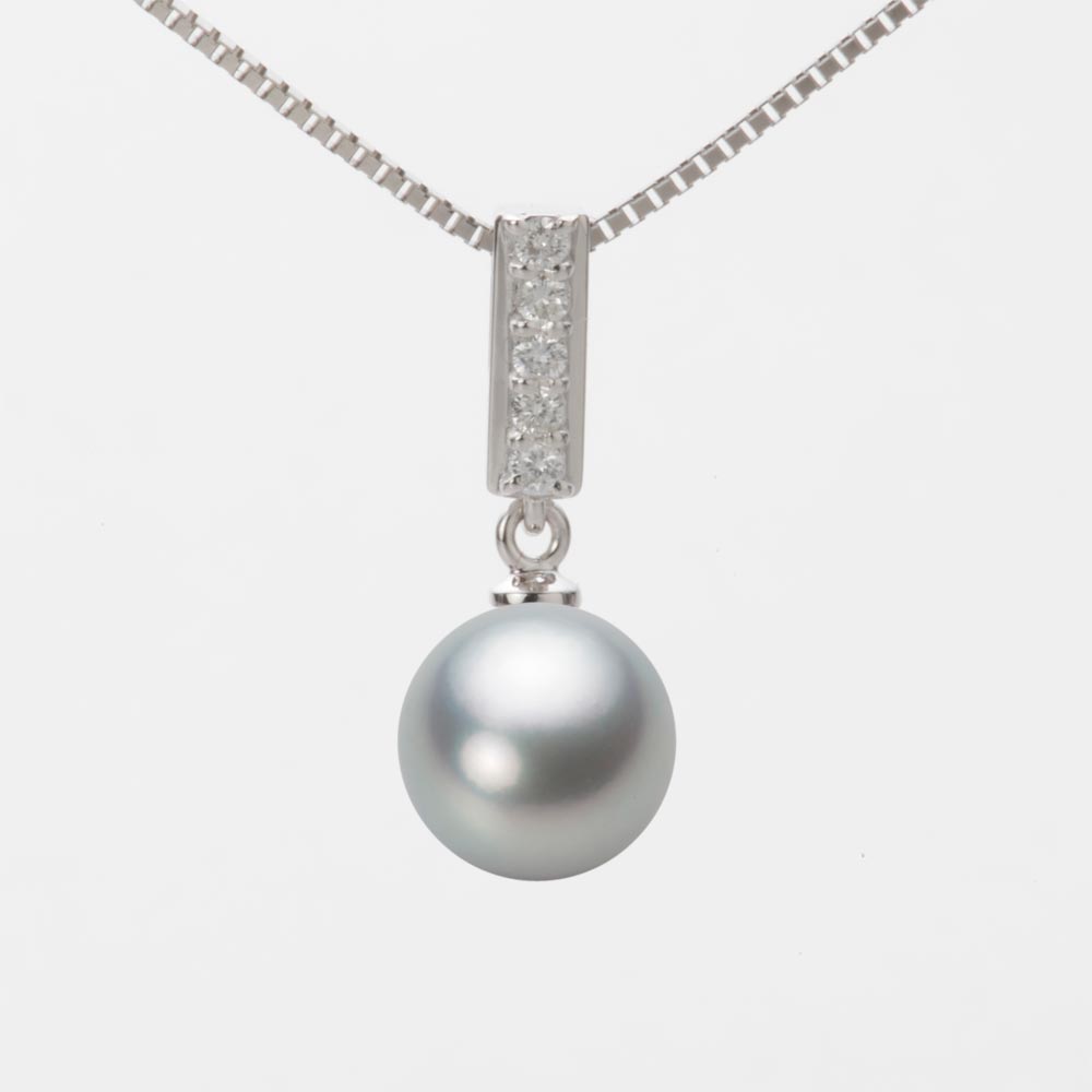 8.5mmアコヤ真珠ペンダント（シルバーグレー）