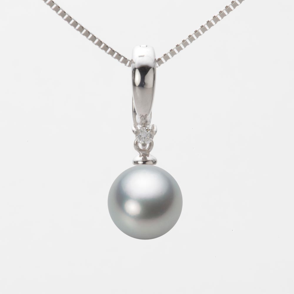 8.5mmアコヤ真珠ペンダント（シルバーグレー）
