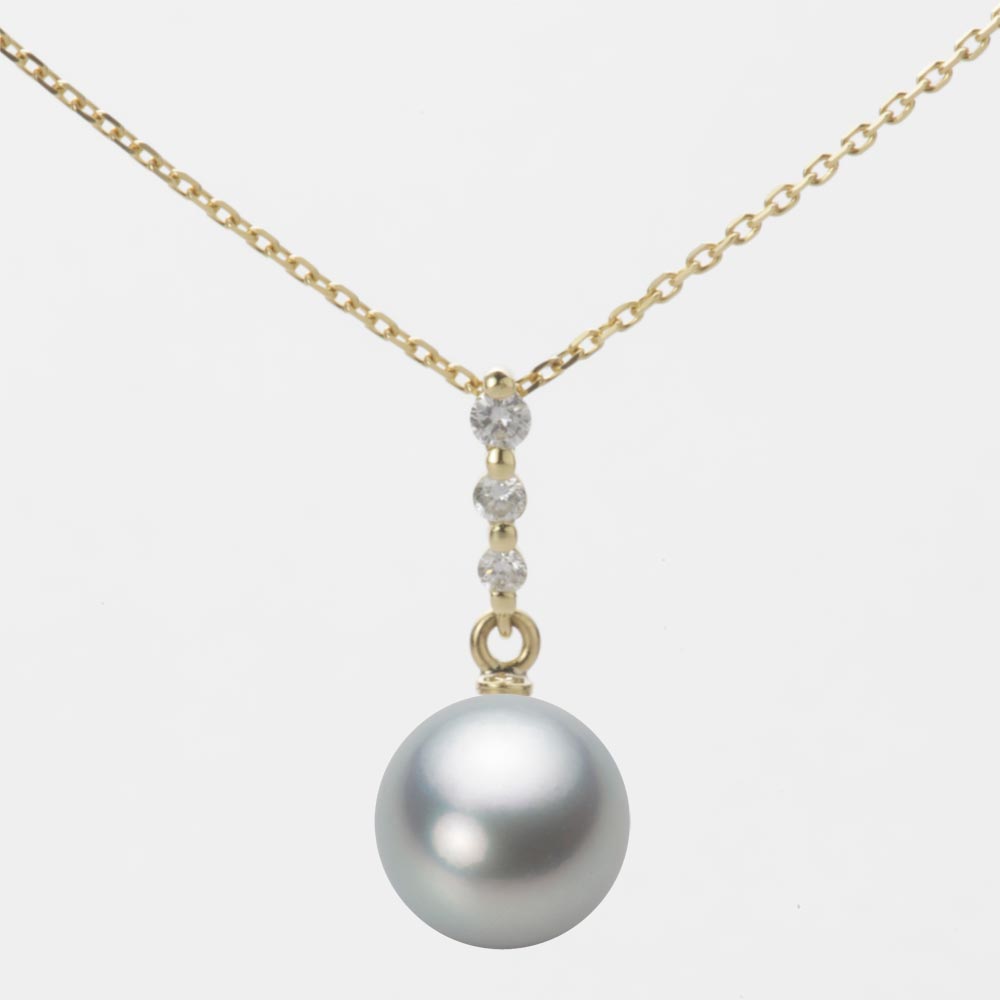 8.5mmアコヤ真珠ペンダント（シルバーグレー）