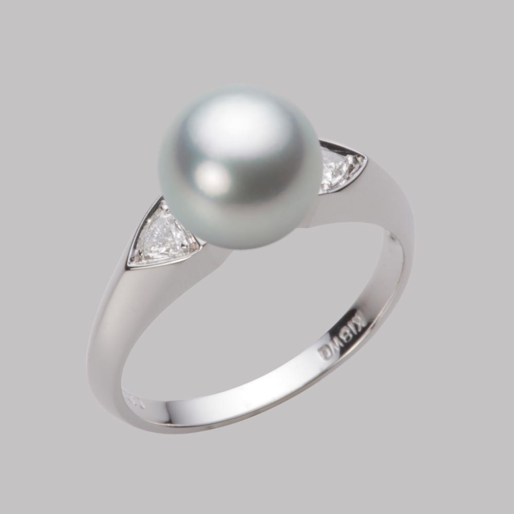 8.5mmアコヤ真珠リング（シルバーグレー）